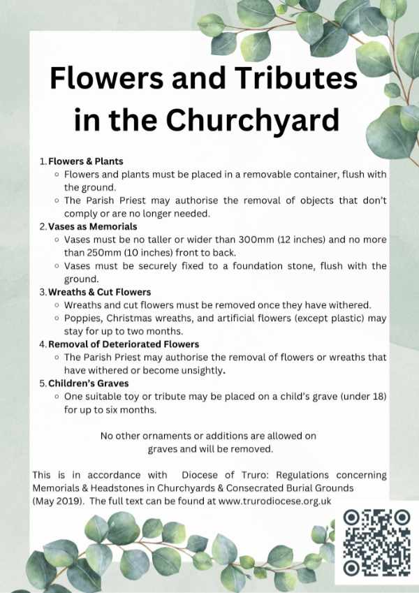 poster with churchyard regulations